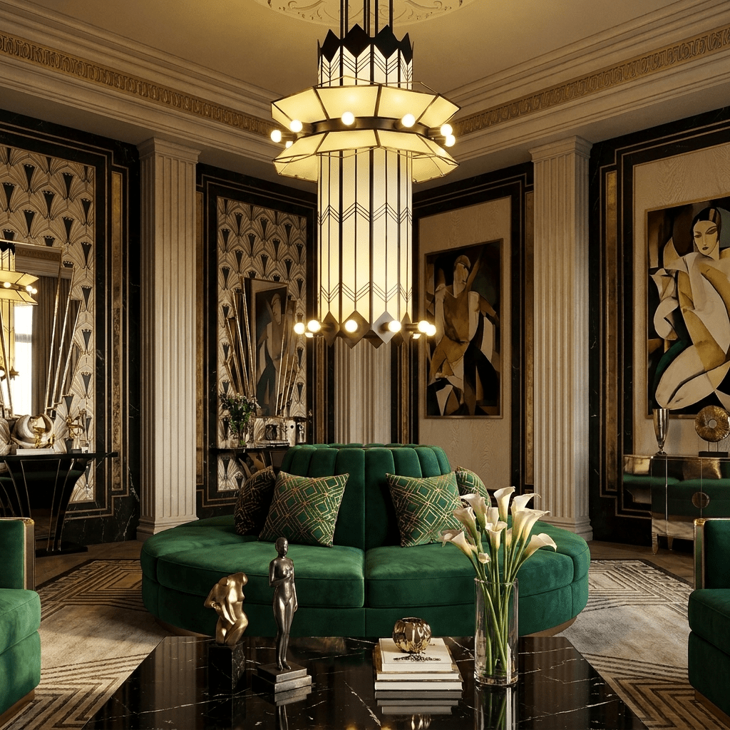 Rayonne Art Deco Chandelier by Blushlighting