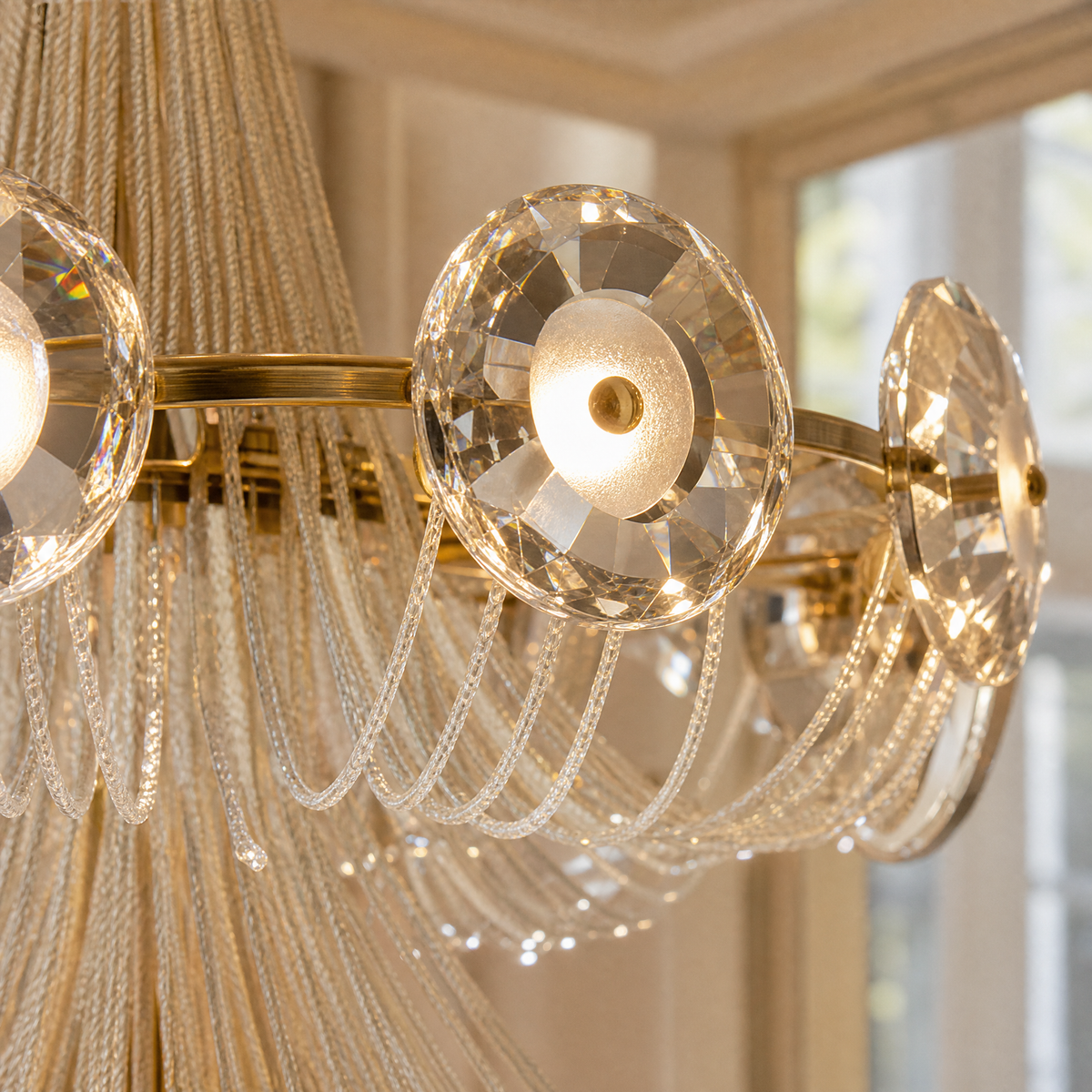 Rococo Dream Modern Sculptural Ring Chandelier