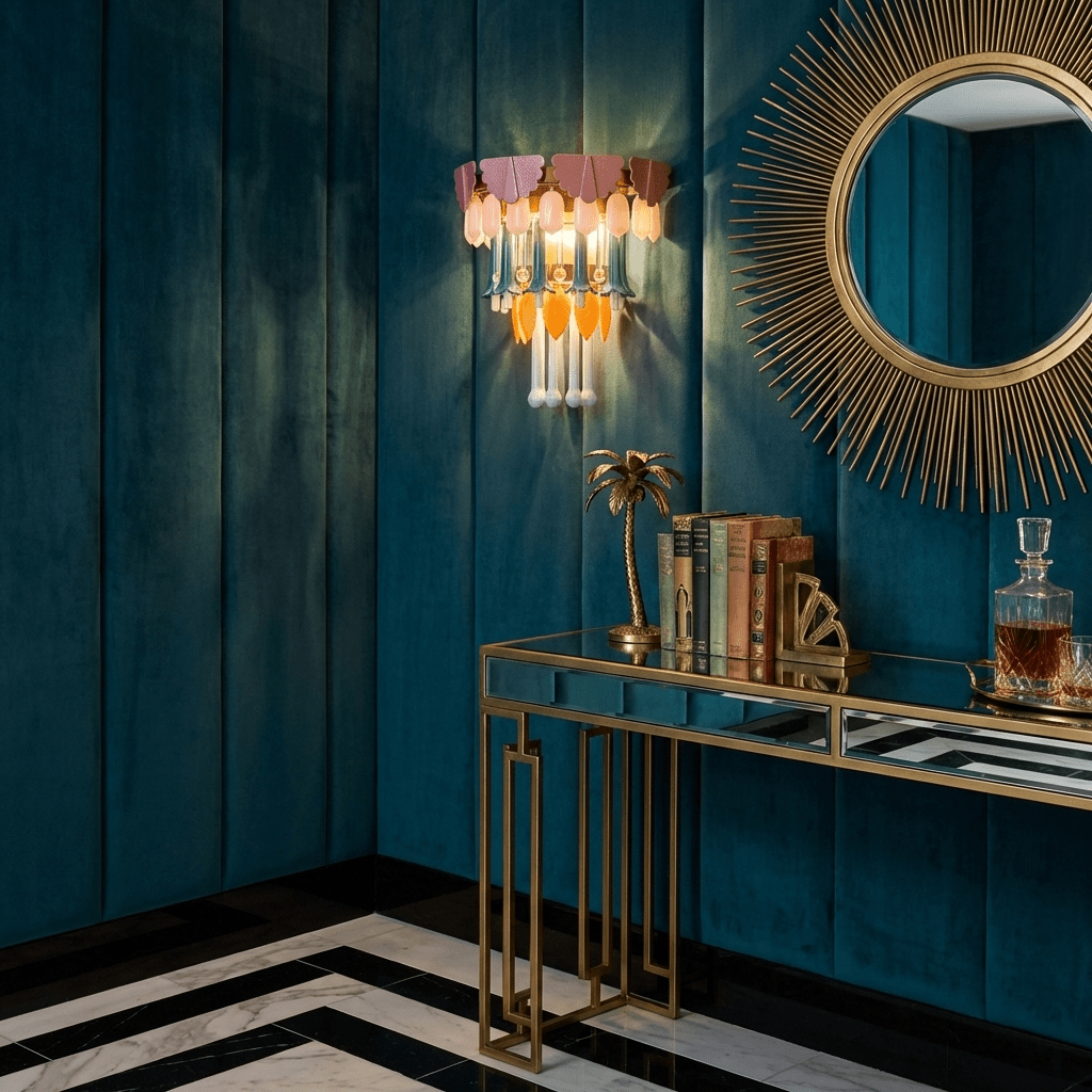 Roselle Ceramic Murano Fringe Wall Lamp by Blush Lighting