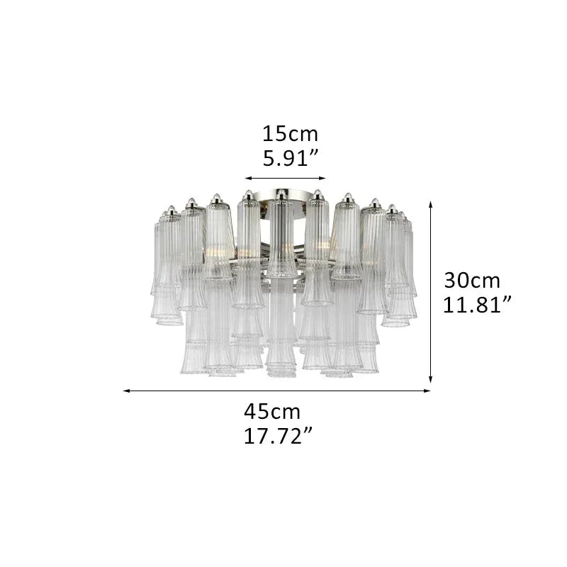 9 Light 20" Wide LED Lorelei Round Tiered Chandelier in Black Chain use for dining room 4-light-D45*H30CM D17.72"*H11.81"-Ceiling Silver American chandelier