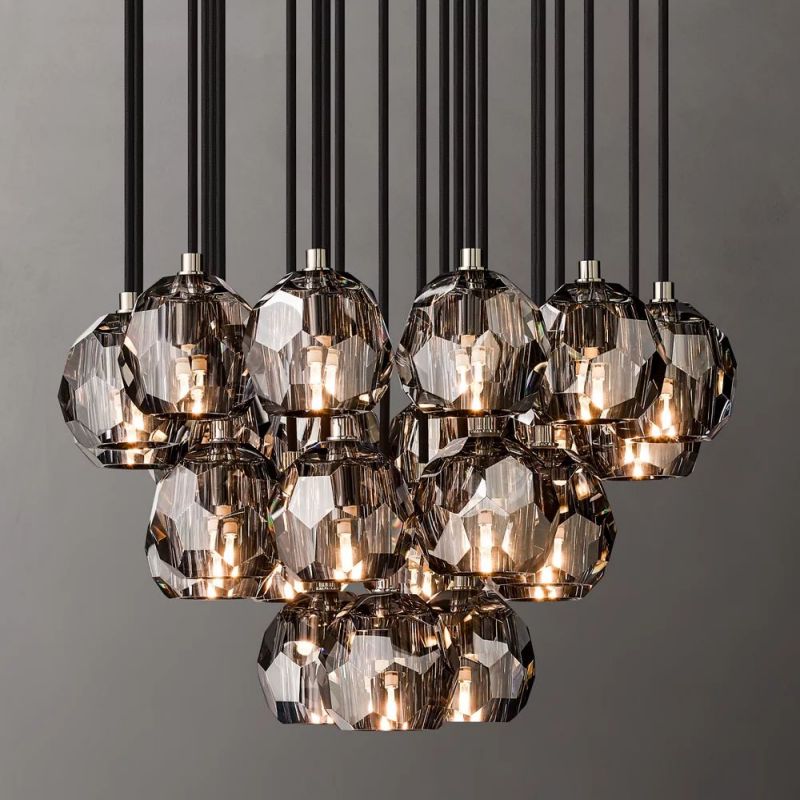 Bille De Crystal Round Cluster Chandelier 24''