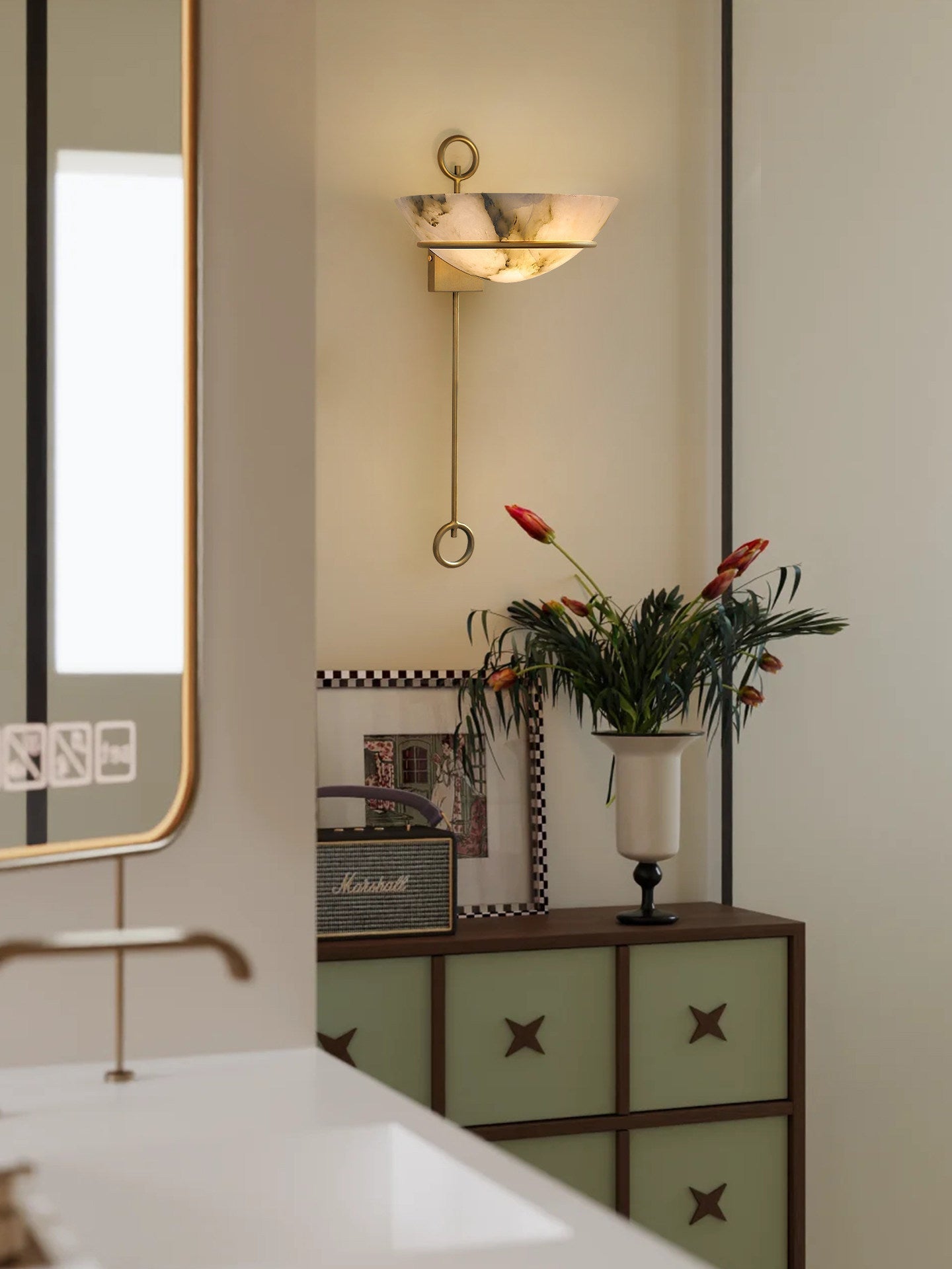 Tether Alabaster Wall Light by Blush Lighting