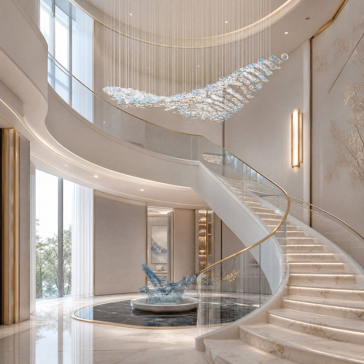 The Flying Surge LED Chandelier | Custom Size & Made-to-Order Lighting for Luxury Homes & Commercial Spaces - Vakkerlight