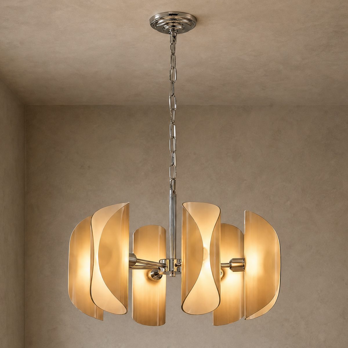Detail of the stainless steel with gold finish