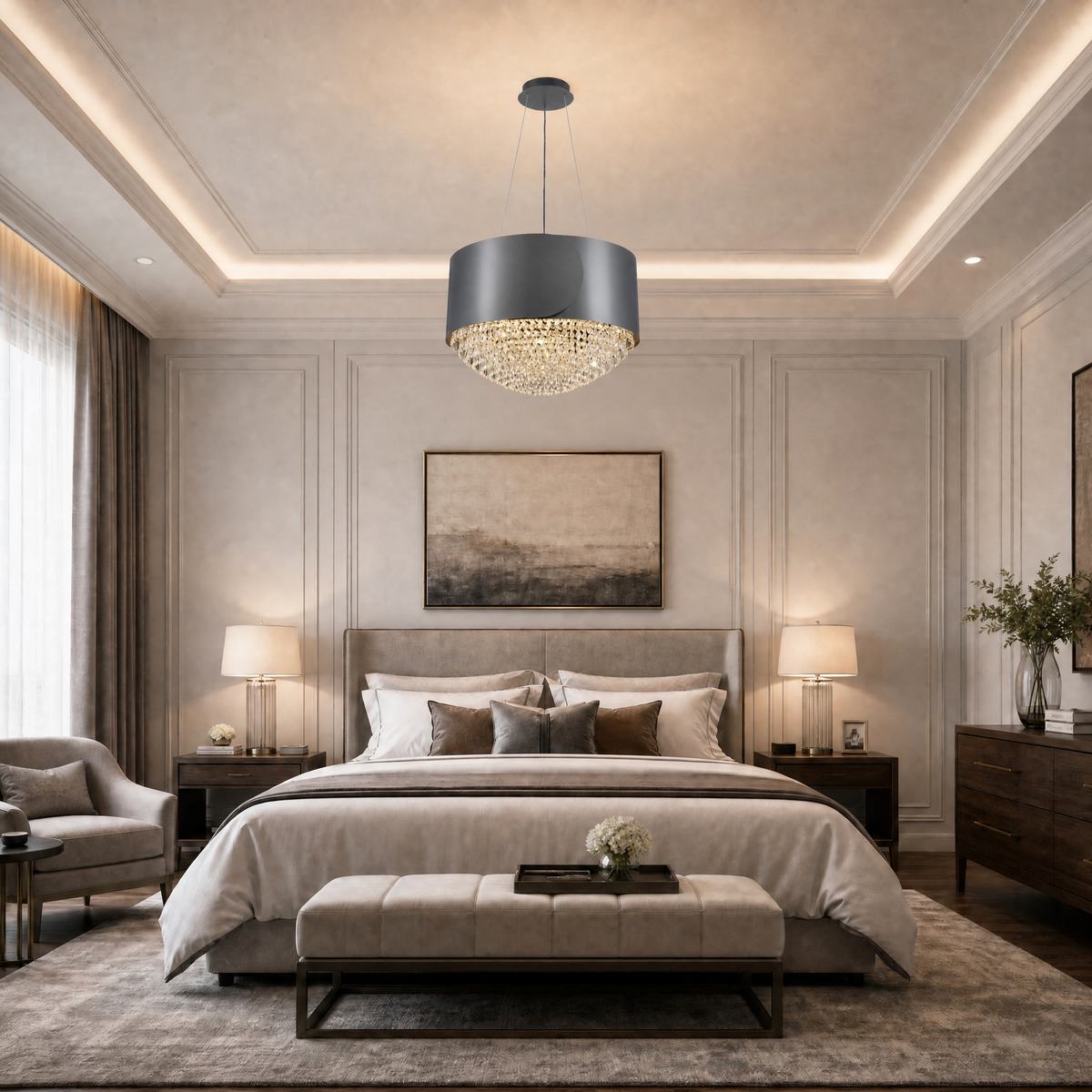 Yiosi Series Crystal Pendant Light 28"