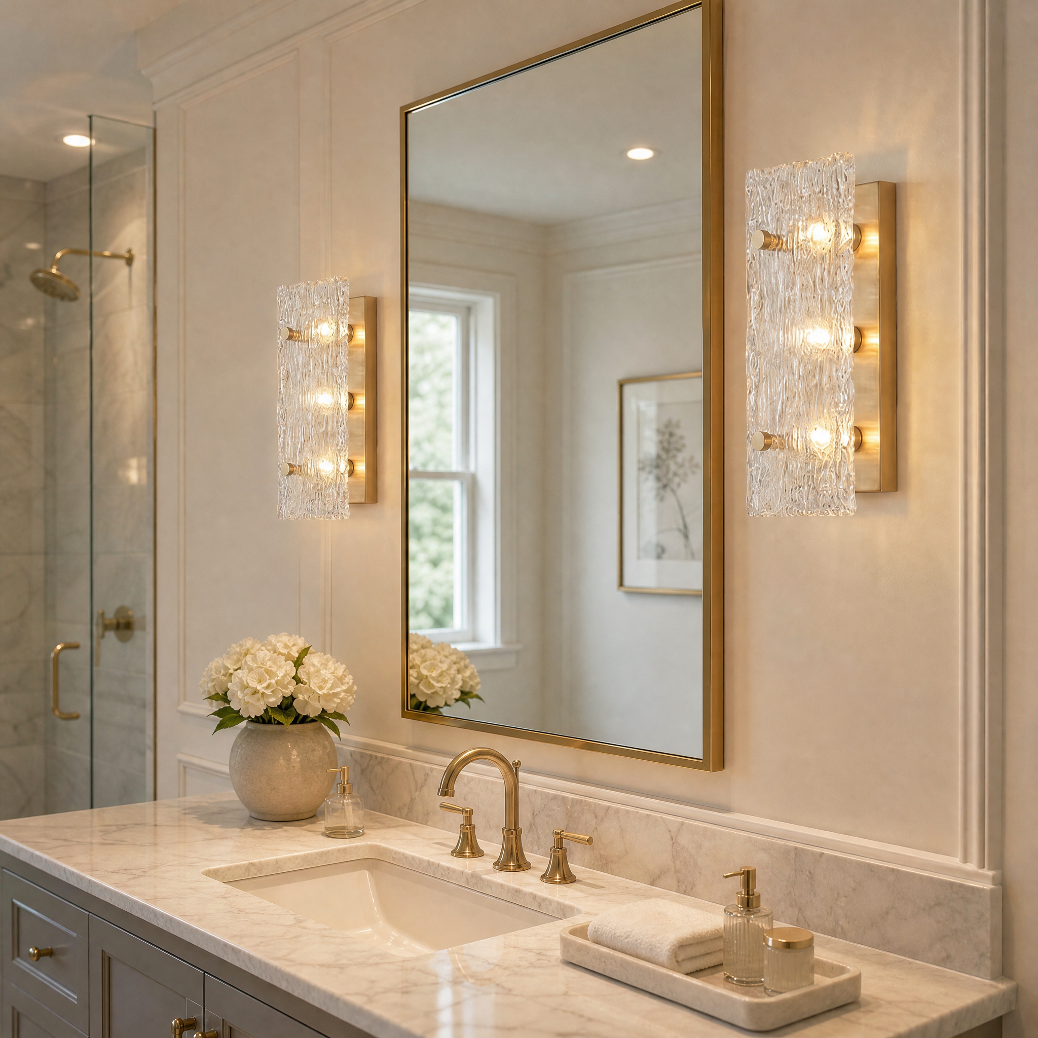 Yiosi Series Triple Glass Wall Sconce 16"