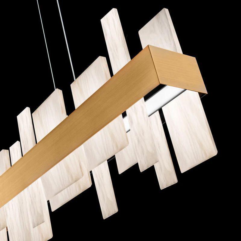 Acropolis 46in LED Linear Alabaster Chandelier-chandeliers for dining room,chandeliers for stairways,chandeliers for foyer,chandeliers for bedrooms,chandeliers for kitchen,chandeliers for living room-Blushlighting