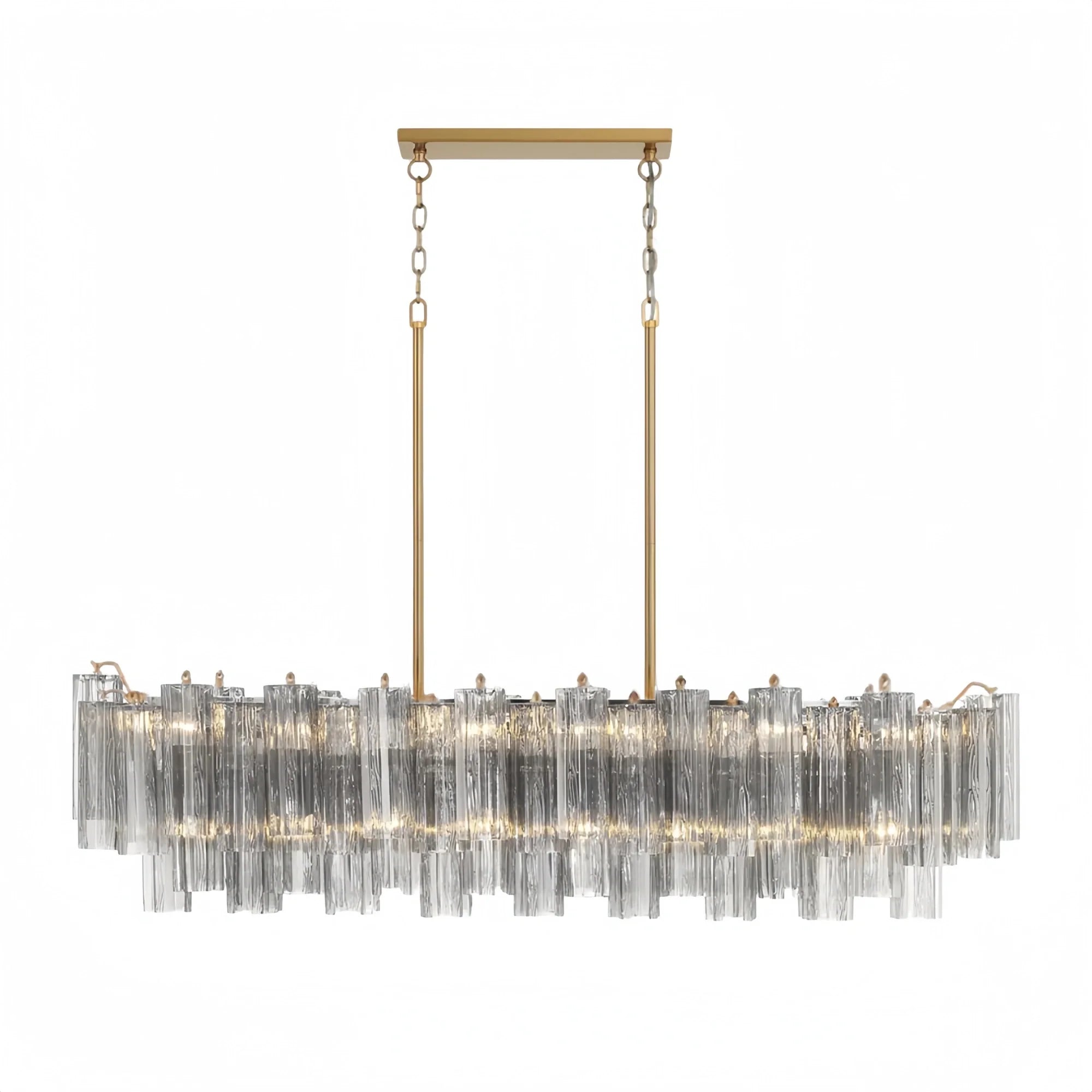 Addis 51'' Modern Linear Chandelier for Dining Room-Brass-Autumn-