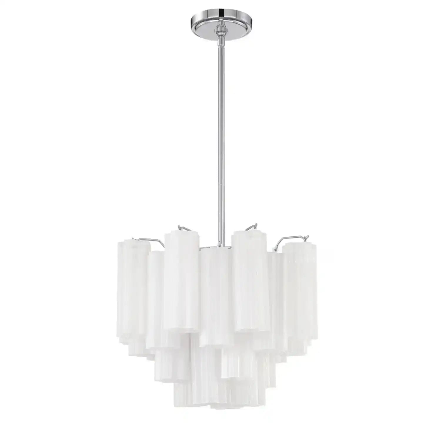 Addis Chandelier 17.8" 19.8" 22" 26.8" 32''D-17.8"-Chrome-White-Blushlighting