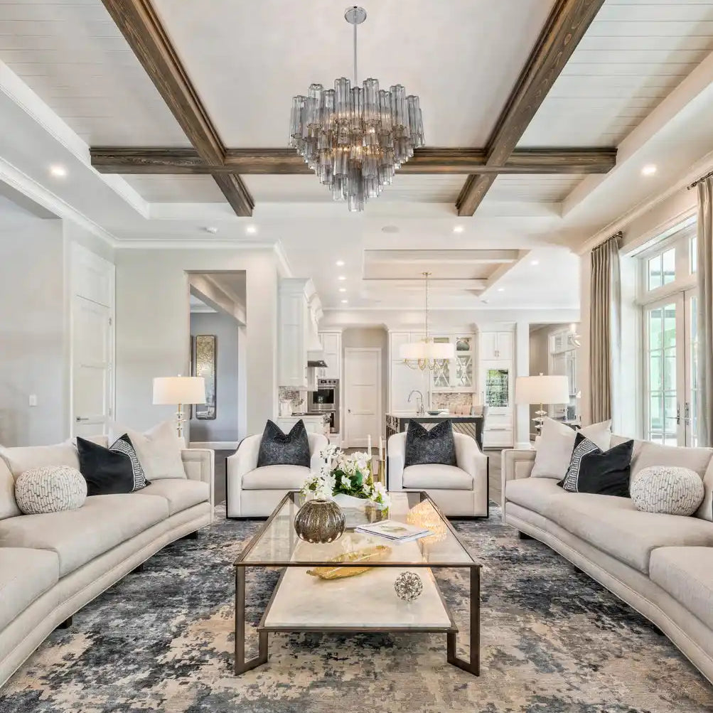 Addis Chandelier 17.8" 19.8" 22" 26.8" 32''D-32"-Chrome-Smoke-Blushlighting