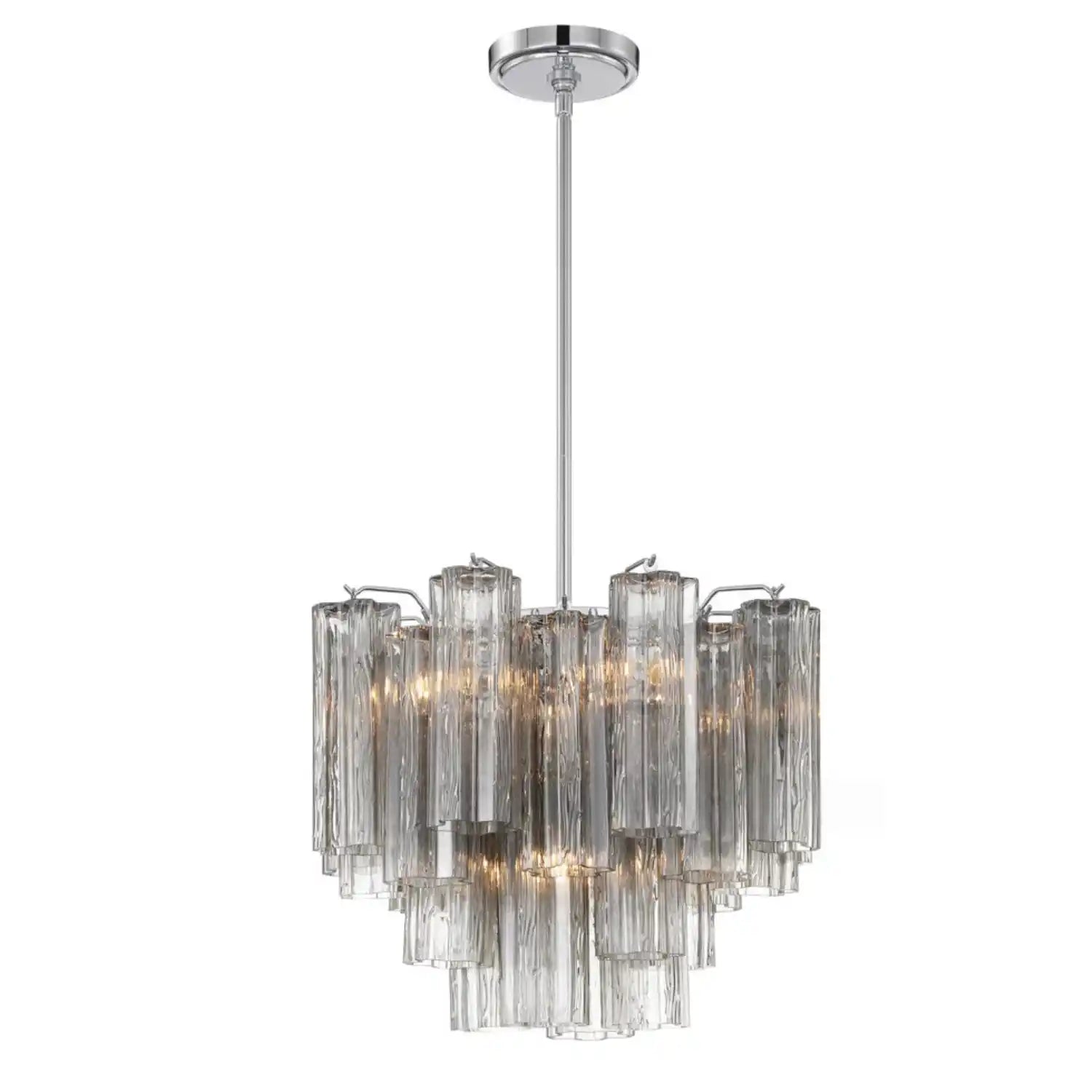 Addis Chandelier 17.8" 19.8" 22" 26.8" 32''D-17.8"-Chrome-Smoke-Blushlighting