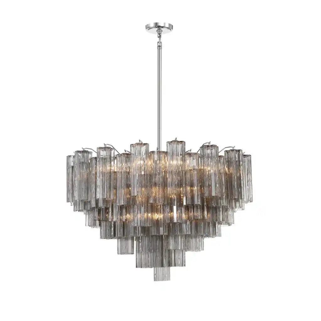 Addis Chandelier 17.8" 19.8" 22" 26.8" 32''D-22"-Chrome-Smoke-Blushlighting