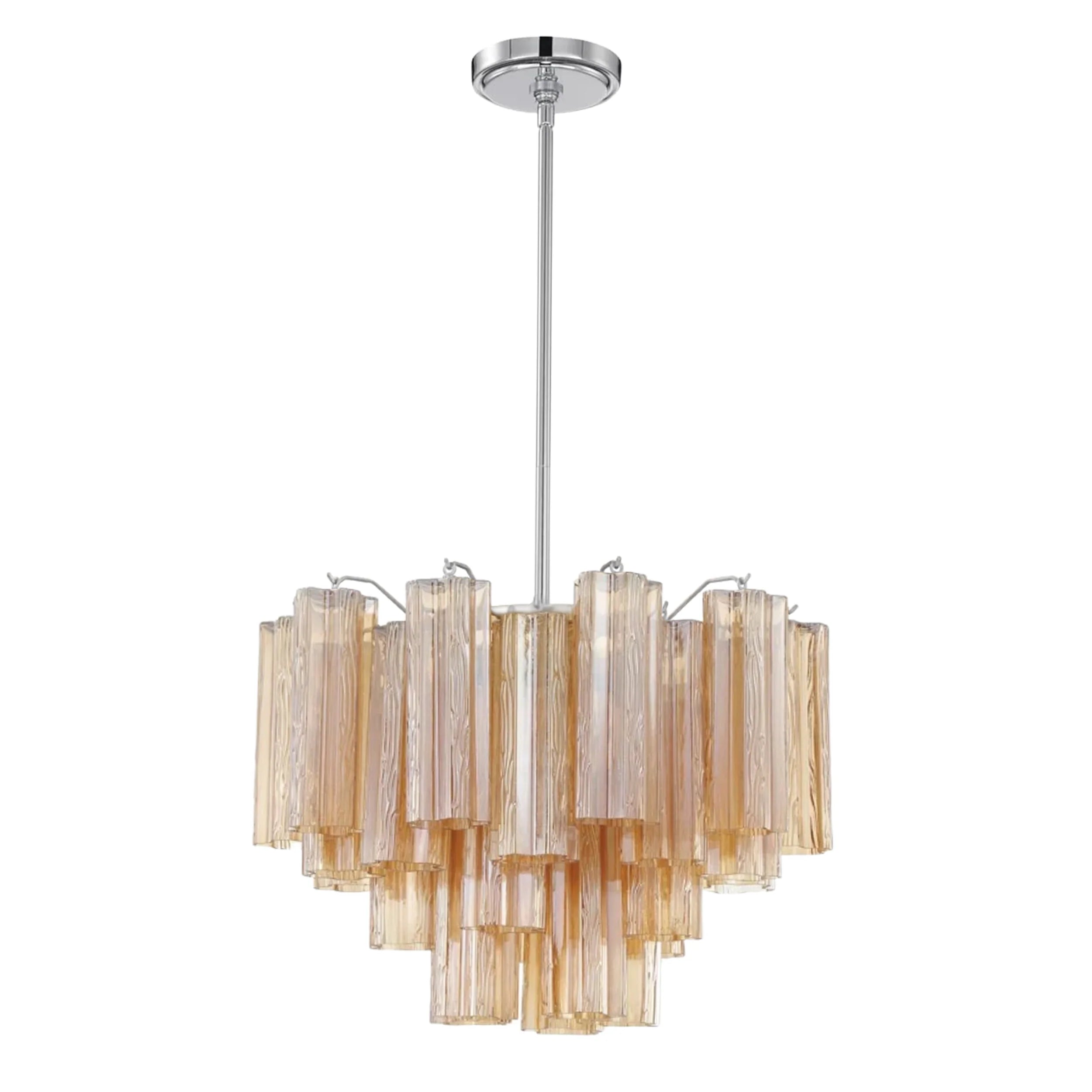Addis Chandelier 17.8" 19.8" 22" 26.8" 32''D-17.8"-Chrome-Amber-Blushlighting