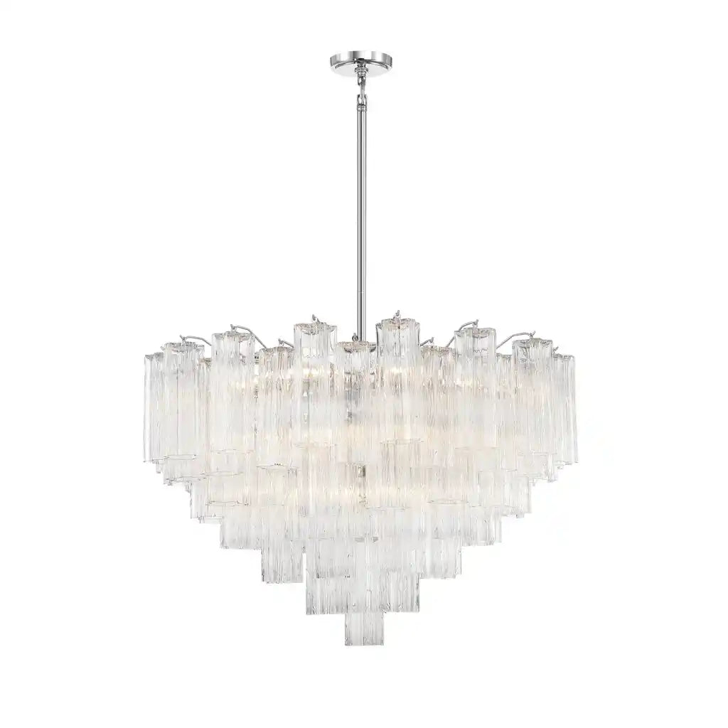Addis Chandelier 17.8" 19.8" 22" 26.8" 32''D-32"-Chrome-Clear-Blushlighting