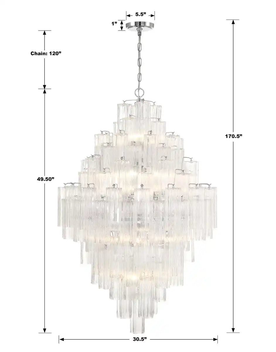Addis Diamond Chandelier 49''H-Blushlighting