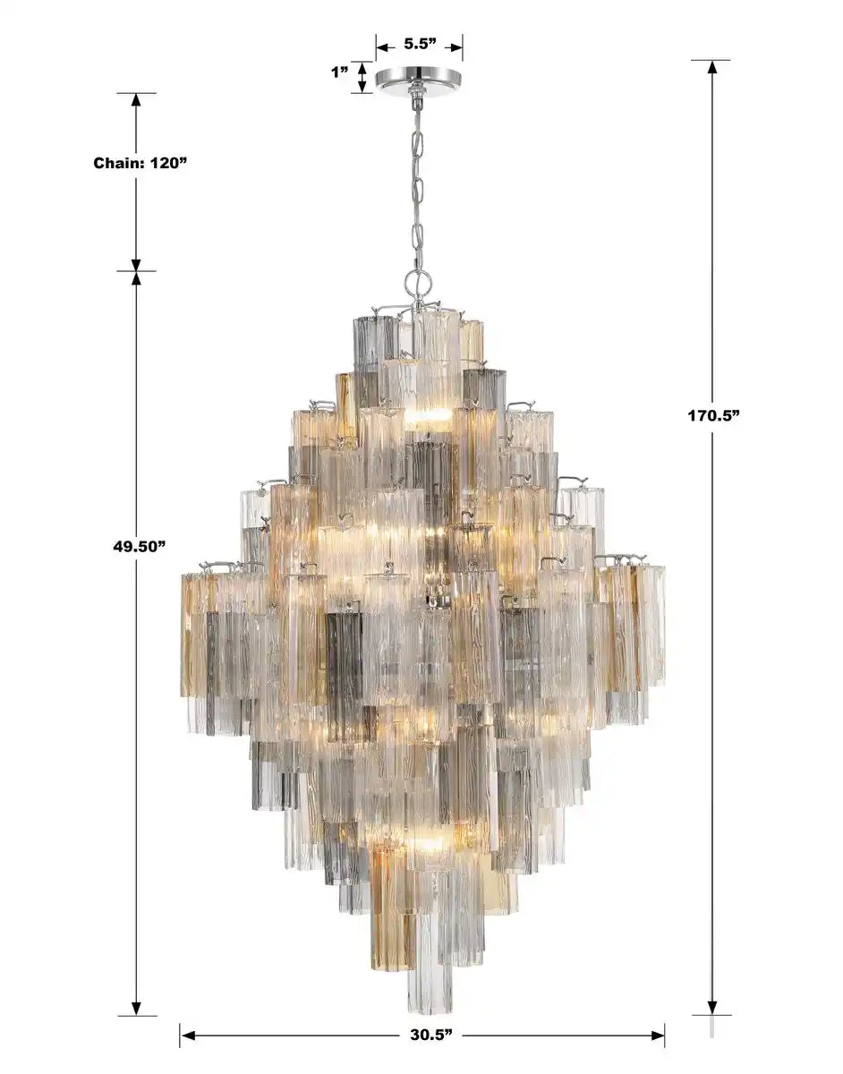 Addis Diamond Chandelier 49''H-Blushlighting