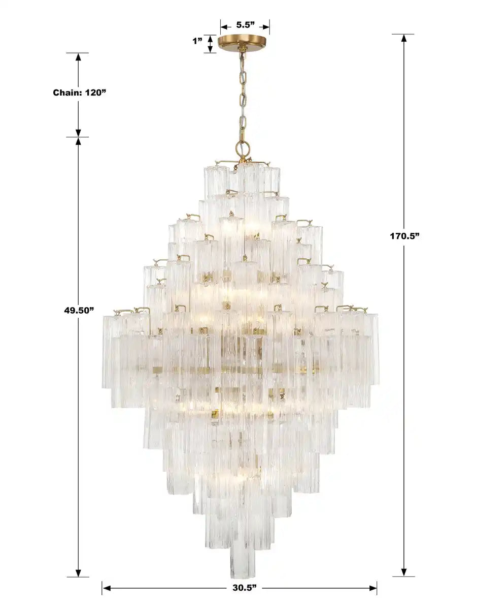 Addis Diamond Chandelier 49''H-Blushlighting
