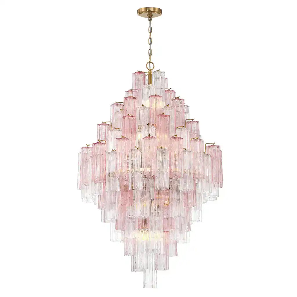 Addis Diamond Chandelier 49''H-Brass-Spring-Blushlighting