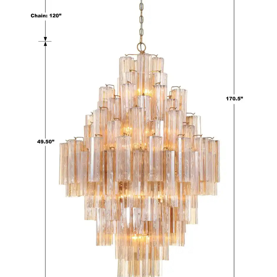 Addis Diamond Chandelier 49''H-Blushlighting