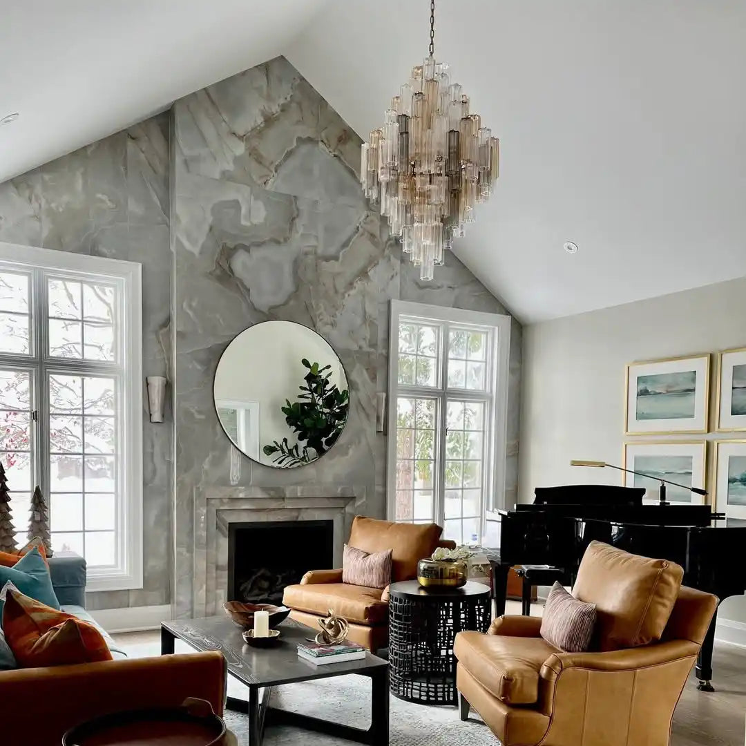 Addis Diamond Chandelier 49''H-Blushlighting