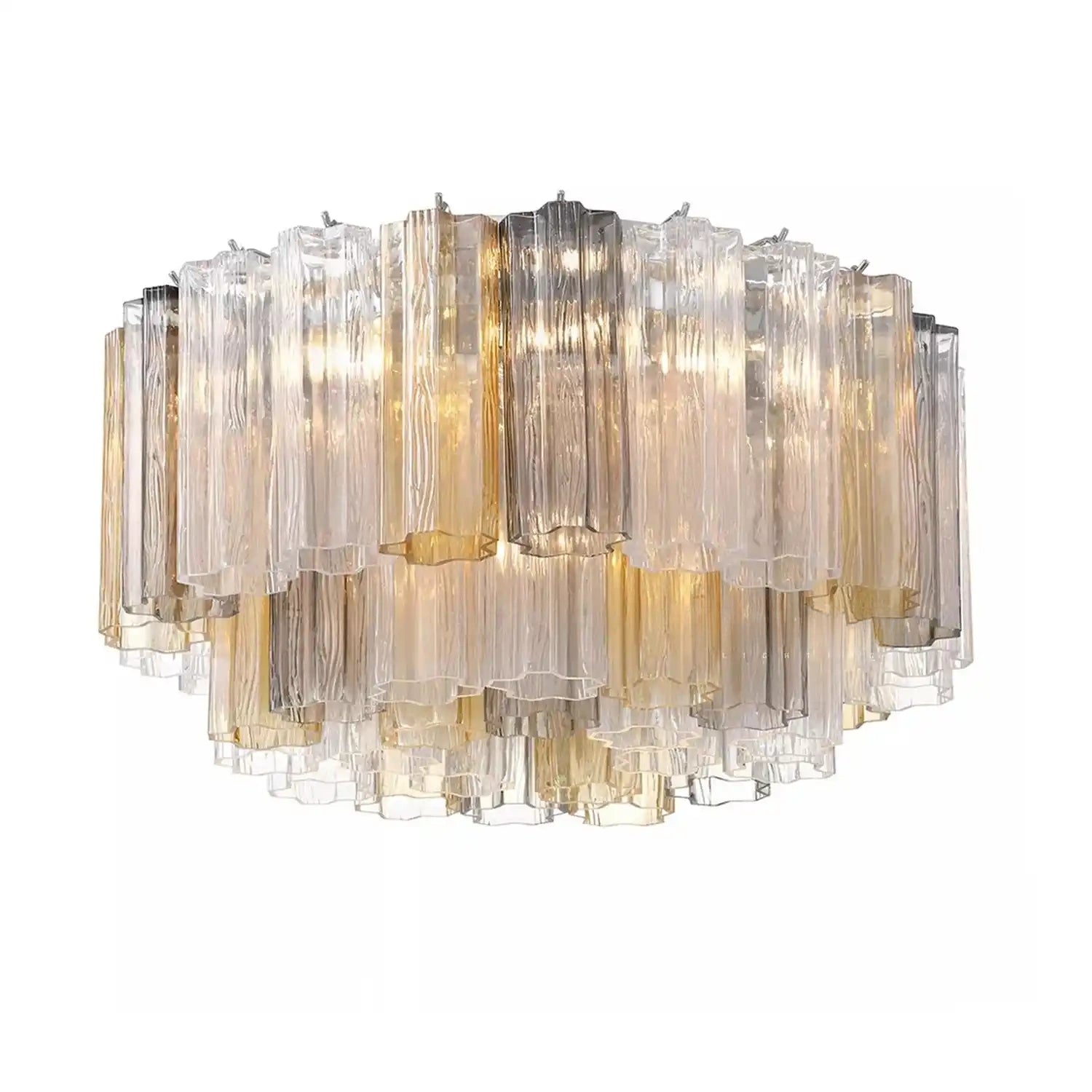 Addis Flushmount 22"/32"-22"-7 Lights-Polished Chrome-Autumn-Blushlighting