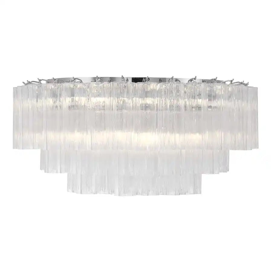 Addis Flushmount 22"/32"-32"-16 Lights-Polished Chrome-Clear-Blushlighting