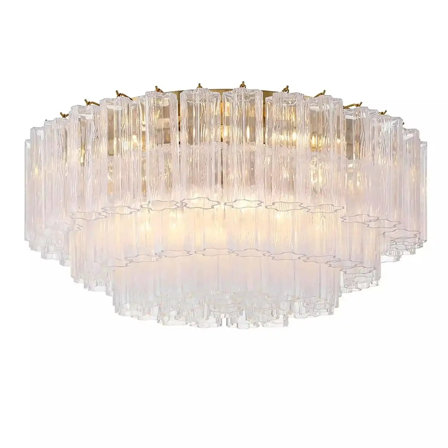 Addis Flushmount 22"/32"-32"-16 Lights-Brass-Clear-Blushlighting