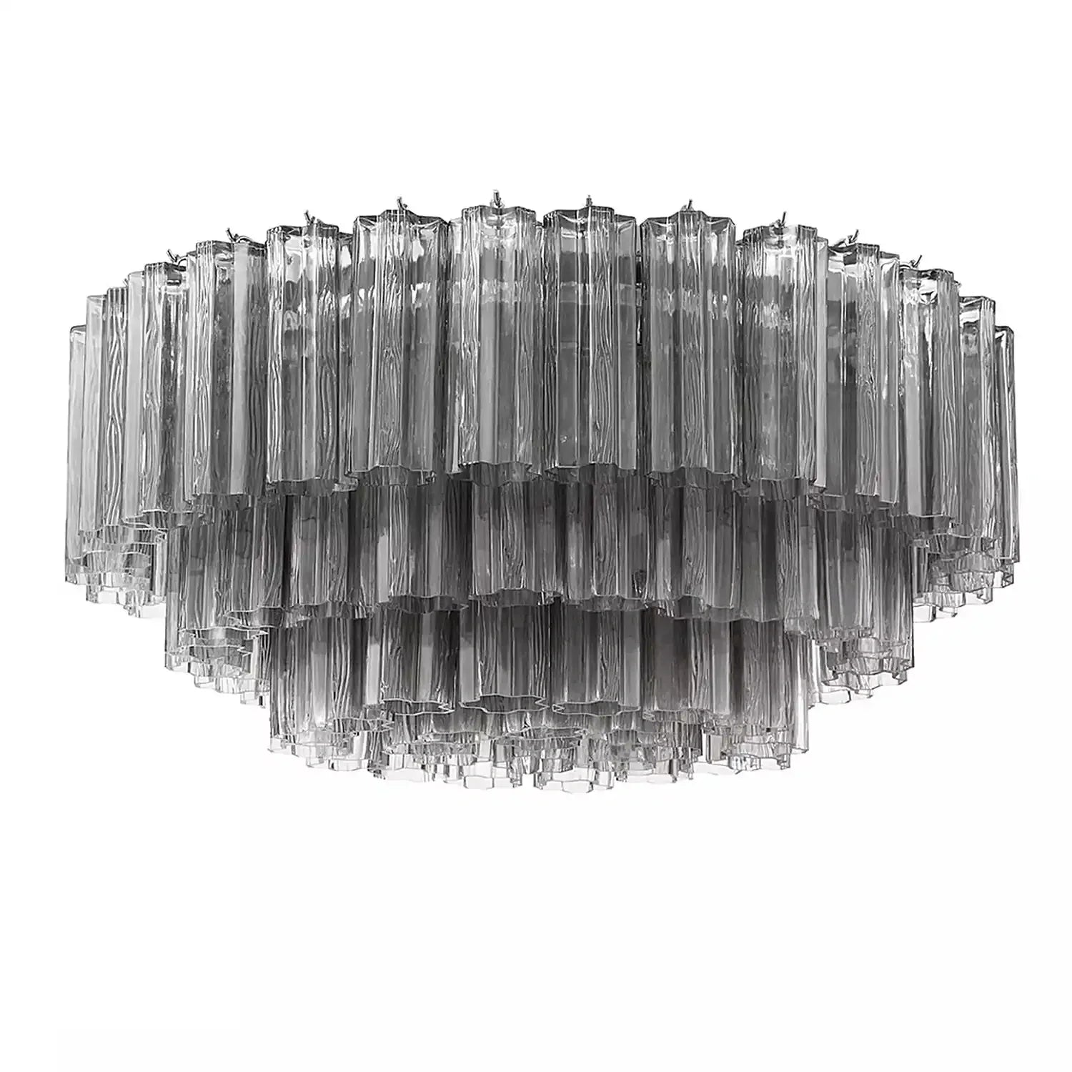 Addis Flushmount 22"/32"-32"-16 Lights-Polished Chrome-Smoke-Blushlighting