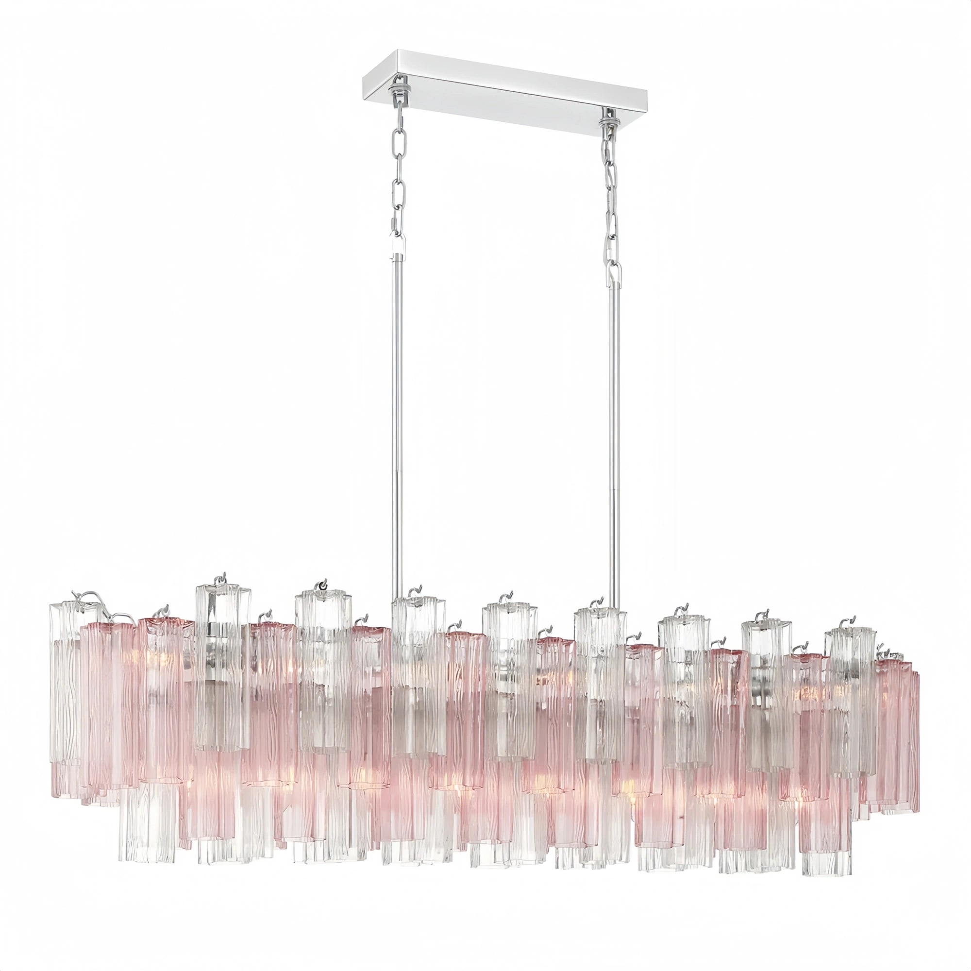 Addis 51'' Modern Linear Chandelier for Dining Room-Chrome-Spring-Blushlighting