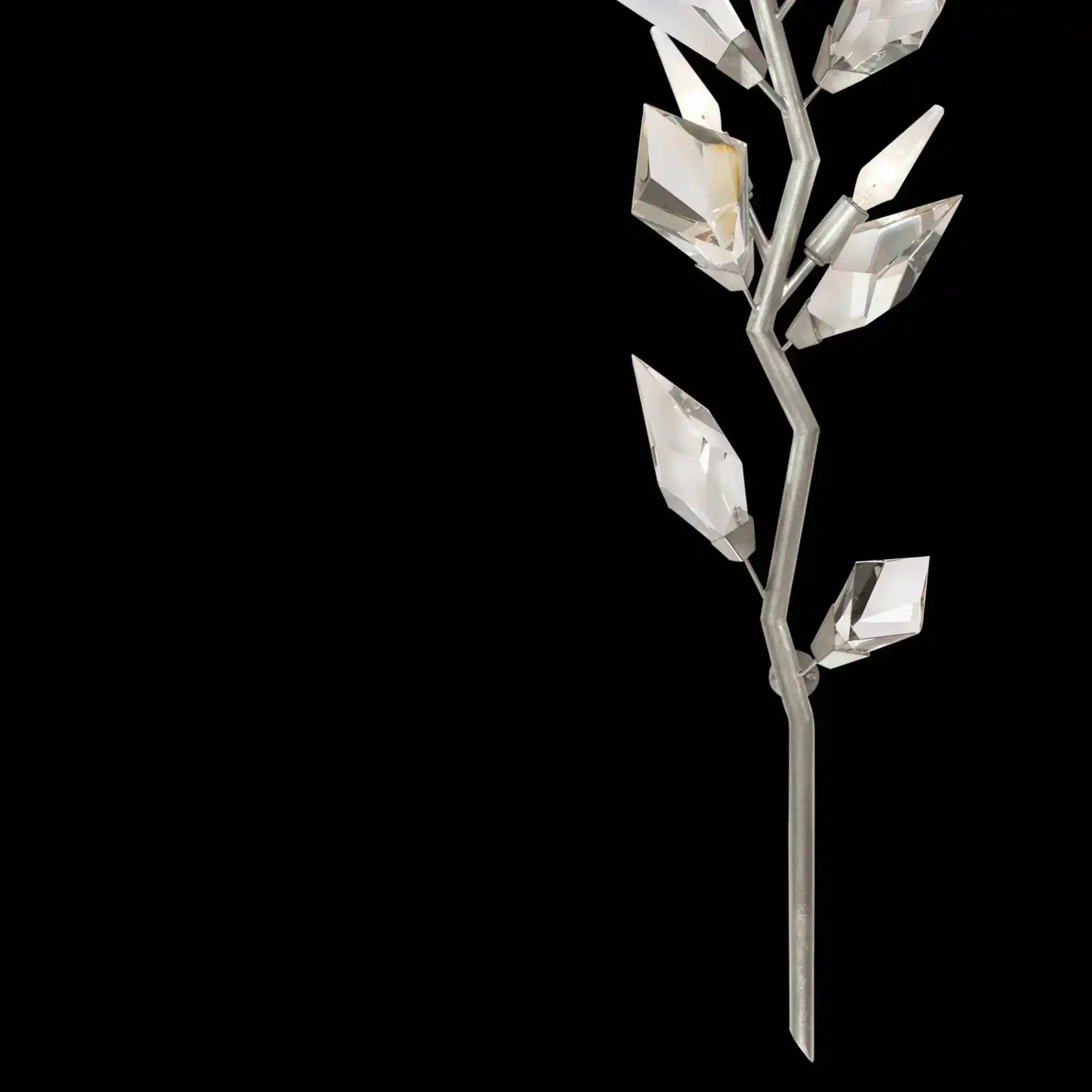 Addison 58" Gold&Silver Crystal Sconce - Silver LeafBlushlighting