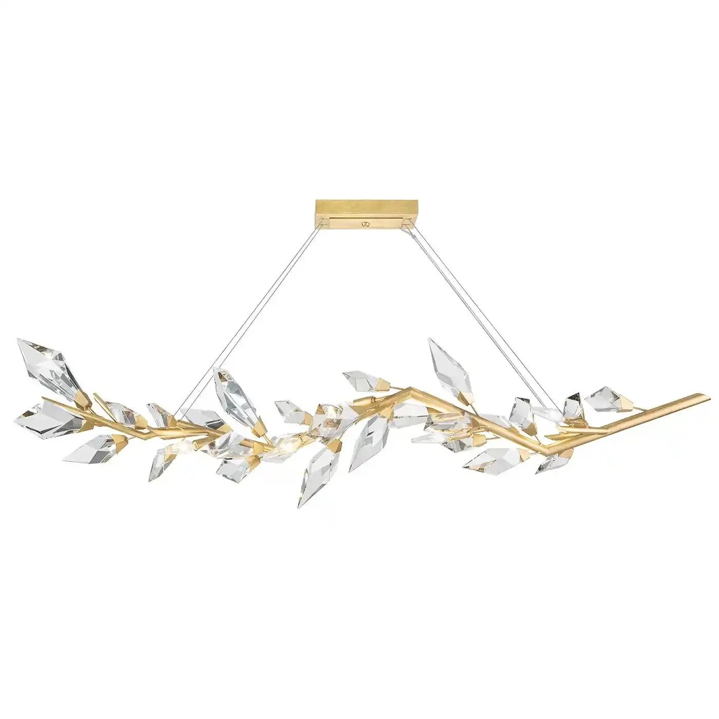 Addison 63.5" Linear Crystal Chandelier - Silver LeafBlushlighting
