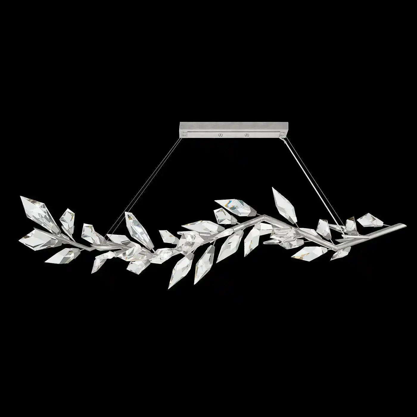 Addison 63.5" Linear Crystal Chandelier - Silver LeafBlushlighting