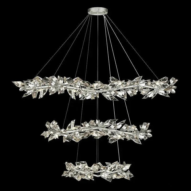 Addison 71" Crystal Chandelier - Silver LeafBlushlighting