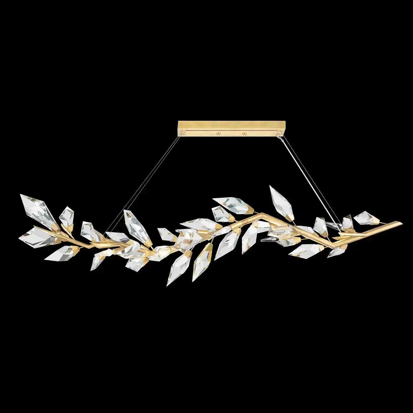 Addison 72" Linear Crystal chandelier-Gold Leaf-Blushlighting