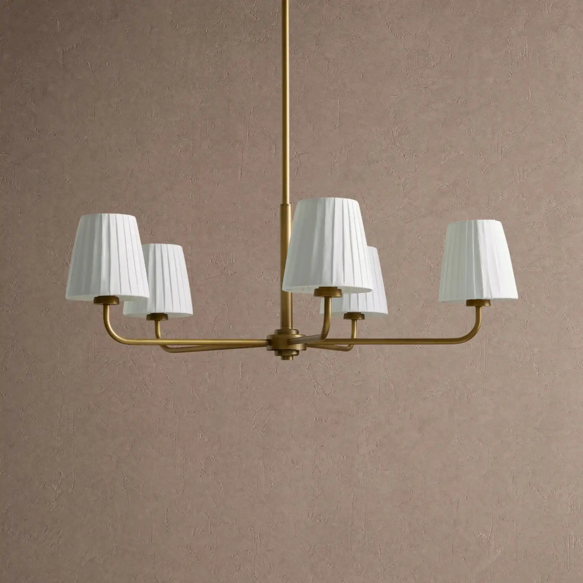 Adria Round Chandelier - Pleated WhiteBlushlighting