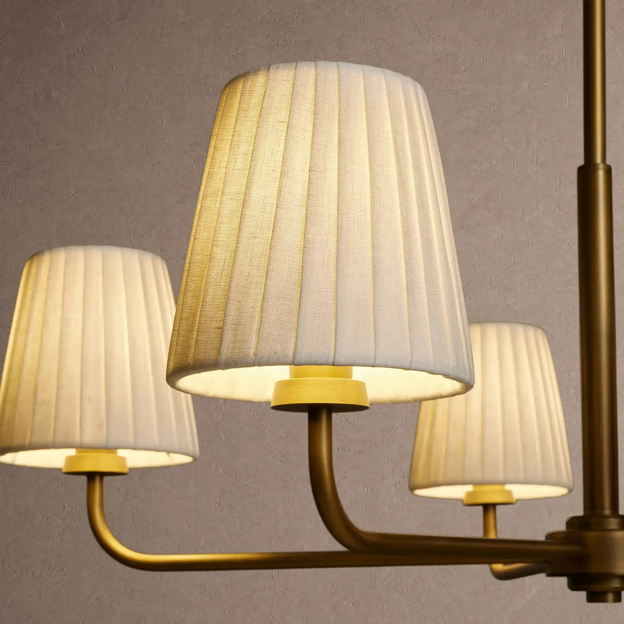 Adria Round Chandelier - Pleated WhiteBlushlighting