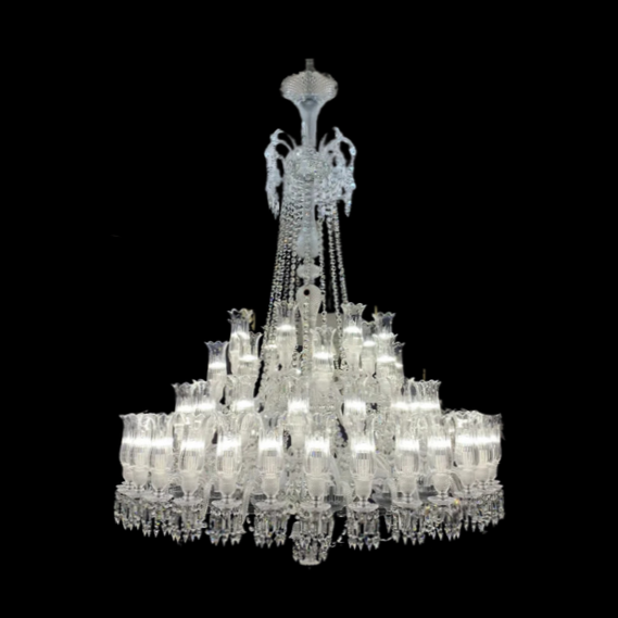 Multi Layer Chrome Crystal Chandelier in French Style with Romantic Branch Flowers for Grand Hallway and Staircase