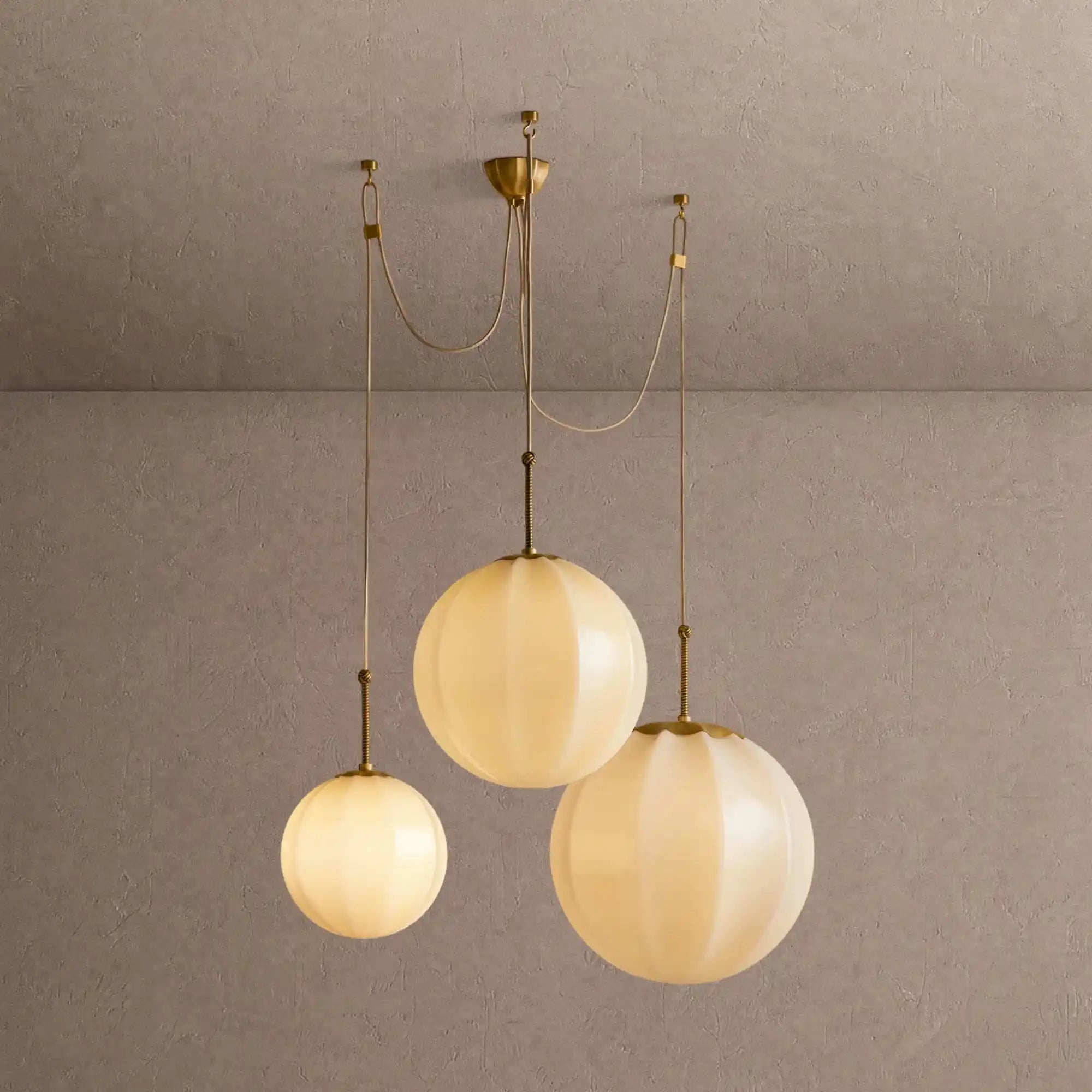 Agnes Chandelier in brass - modern dining room lighting