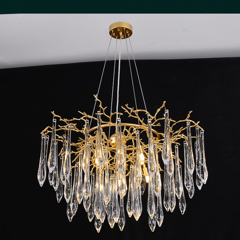 Agnes Round Branch Crystal Chandelier - 31.5" diamBlushlighting
