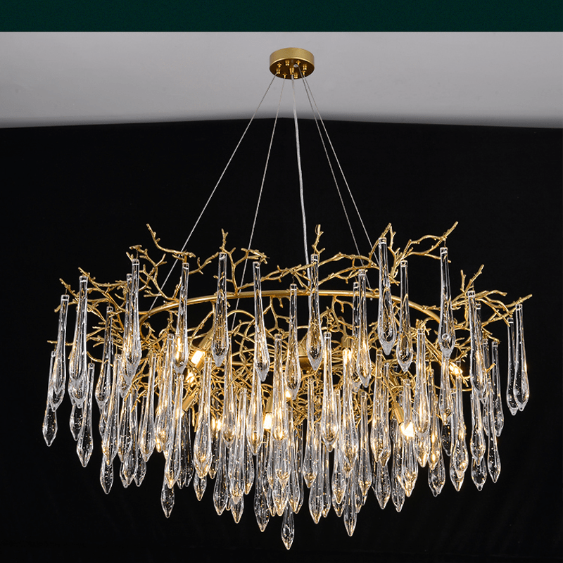 Agnes Round Branch Crystal Chandelier - 47.24" diamBlushlighting