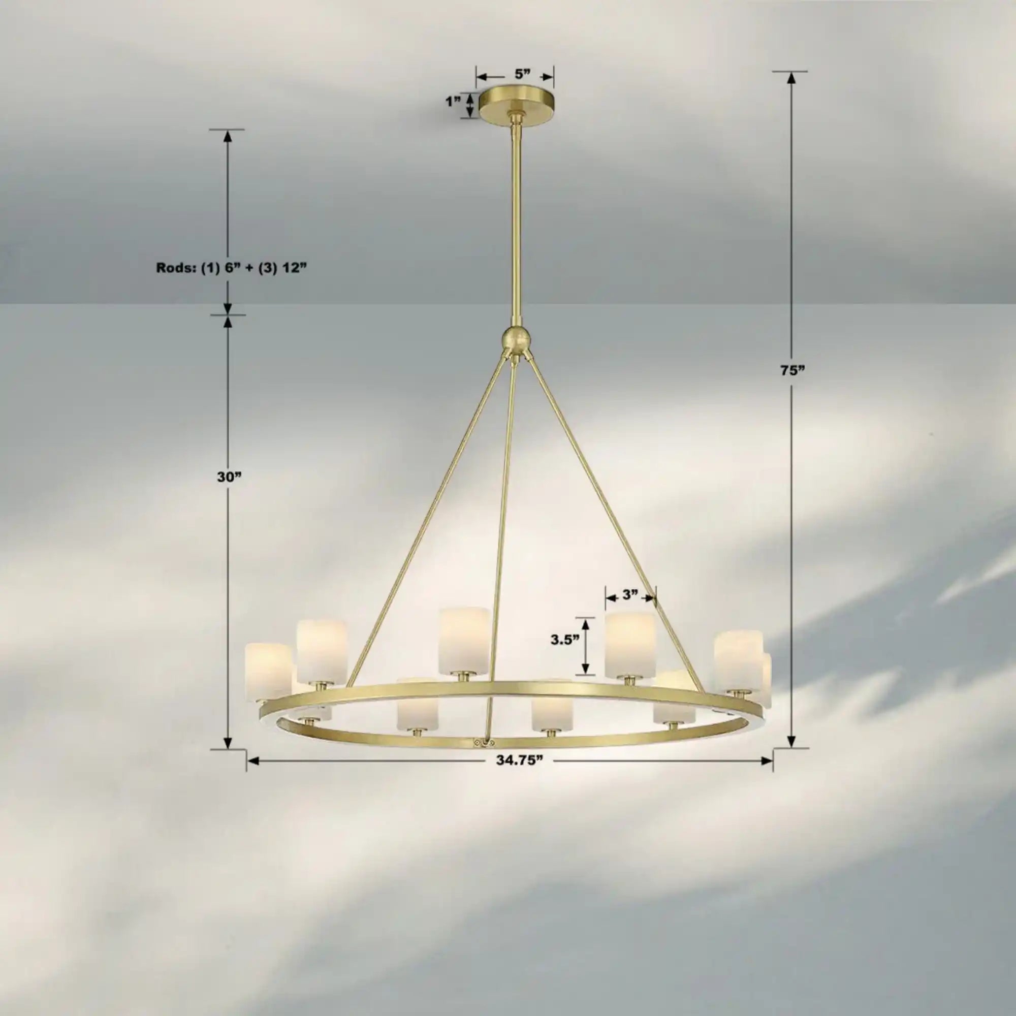 Argona 10 Light Alabaster Chandelier-Blushlighting