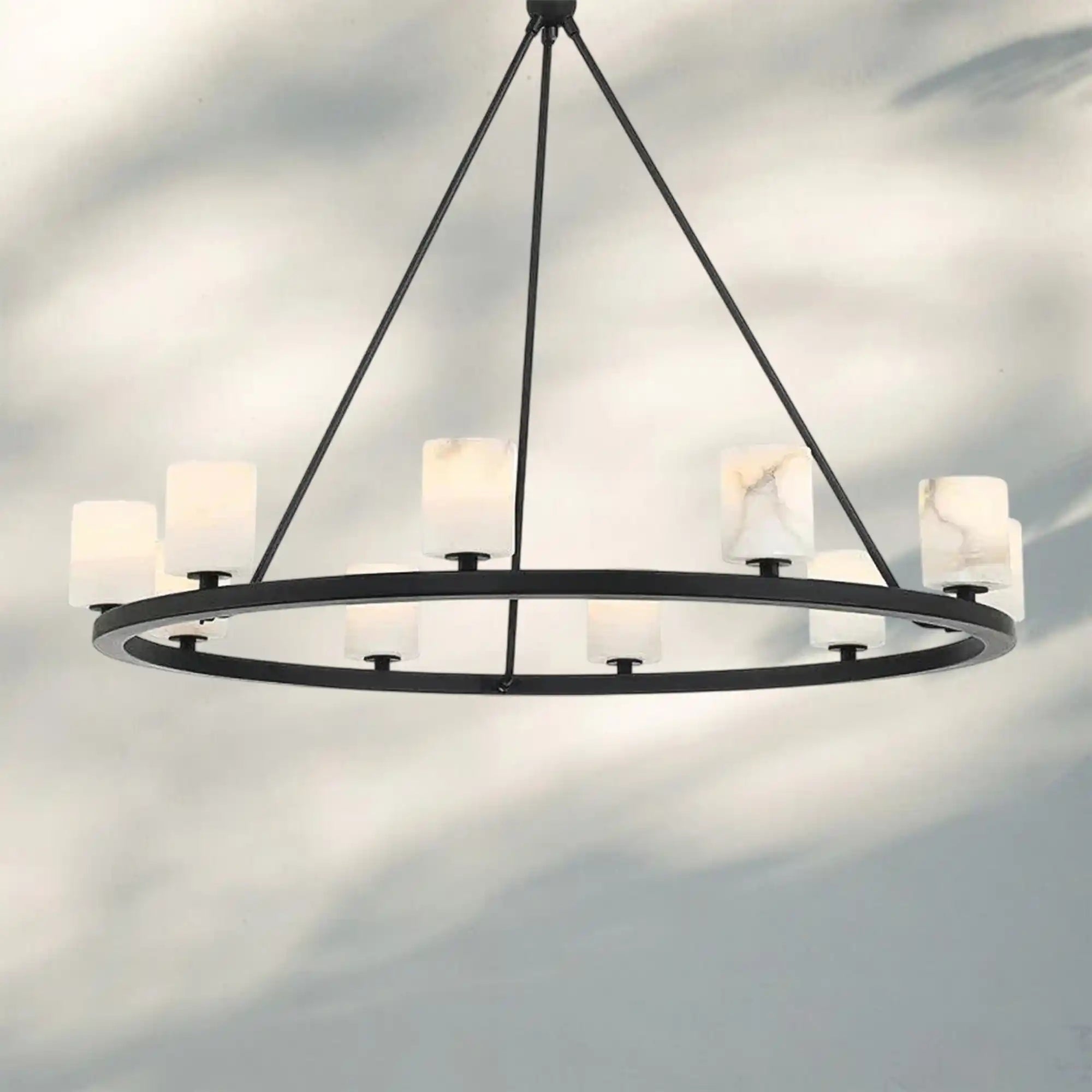 Argona 10 Light Alabaster Chandelier-Blushlighting