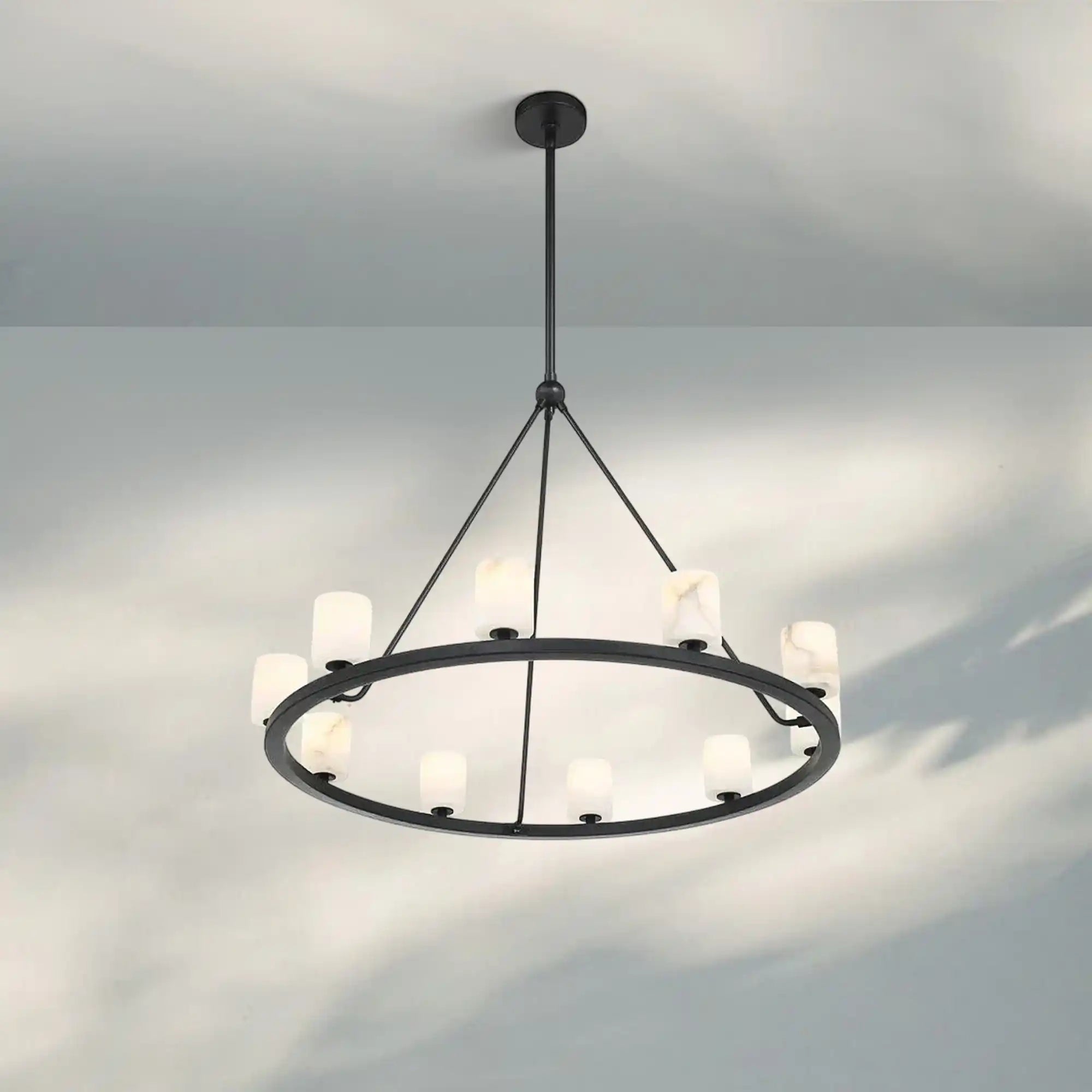 Argona 10 Light Alabaster Chandelier-Blushlighting