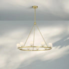 Argona 10 Light Alabaster Chandelier-Brass-Blushlighting