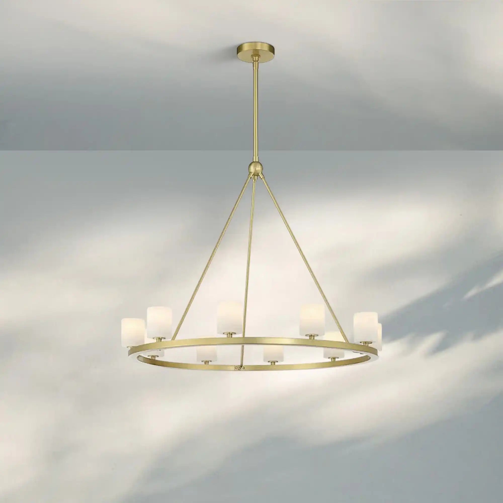 Argona 10 Light Alabaster Chandelier-Brass-Blushlighting