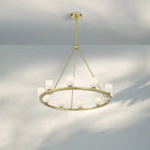 Argona 10 Light Alabaster Chandelier-Blushlighting