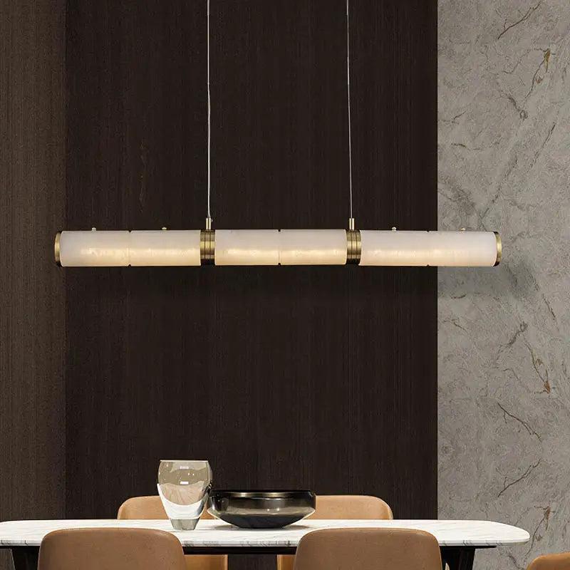 Alabaster Anne Art Linear Chandelier-Large: 55.12" L-Blushlighting