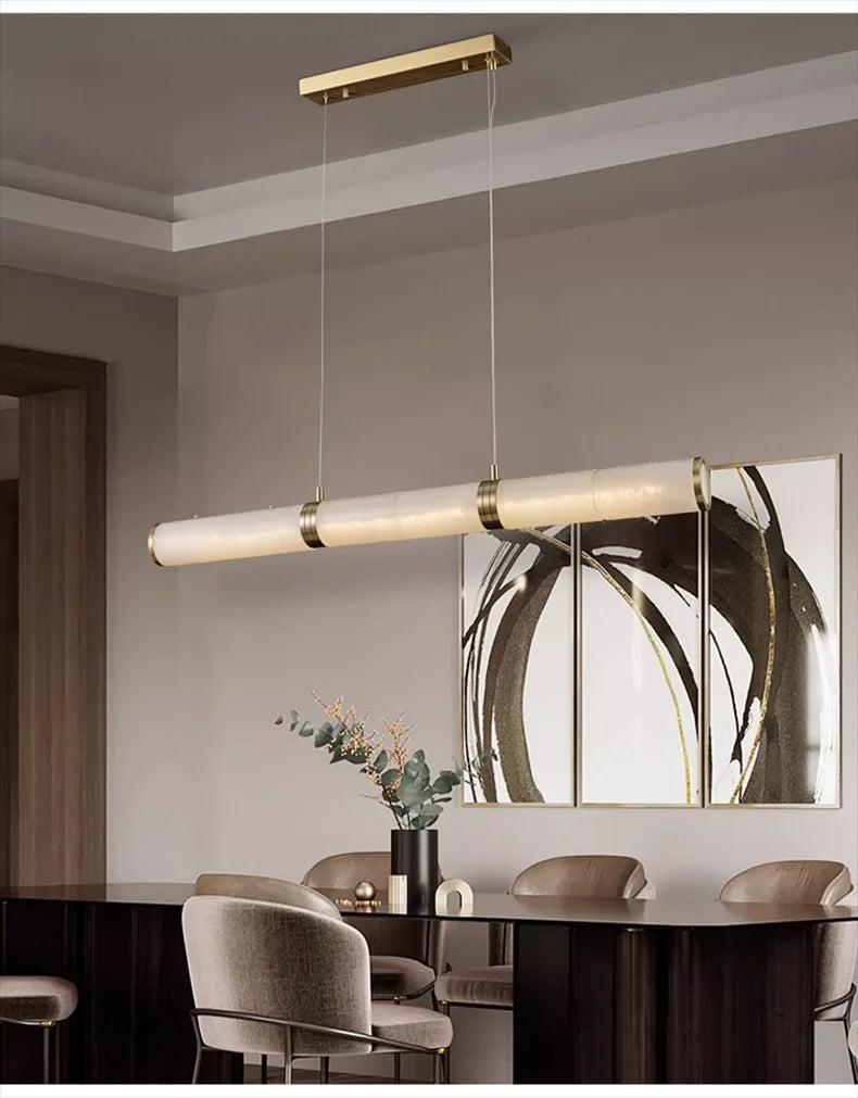 Alabaster Anne Art Linear Chandelier-Blushlighting