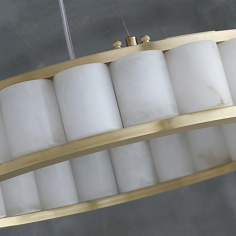 Alabaster Anne Circle Round Chandeliers-Blushlighting