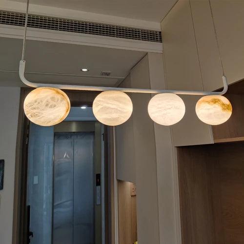 Alabaster Anne Island Chandelier 5 Lights - Blushlighting